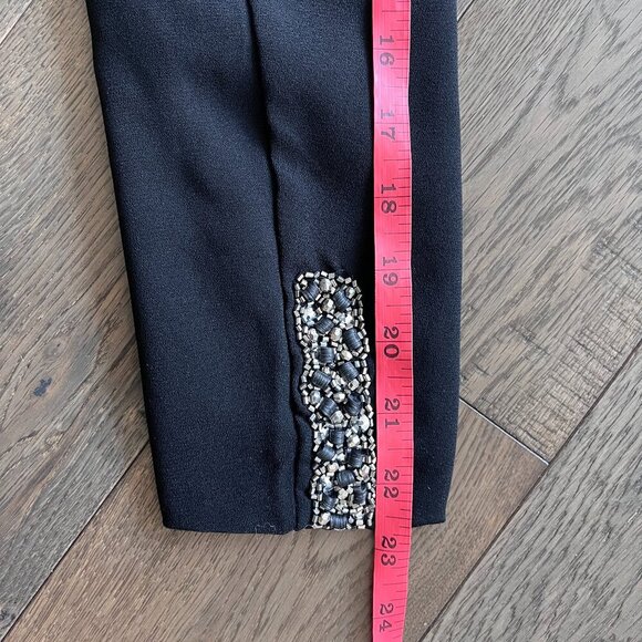 H&M Black Beaded Open Front Blazer Jacket Size 4 Evening Party Formal Chic - Picture 8 of 9